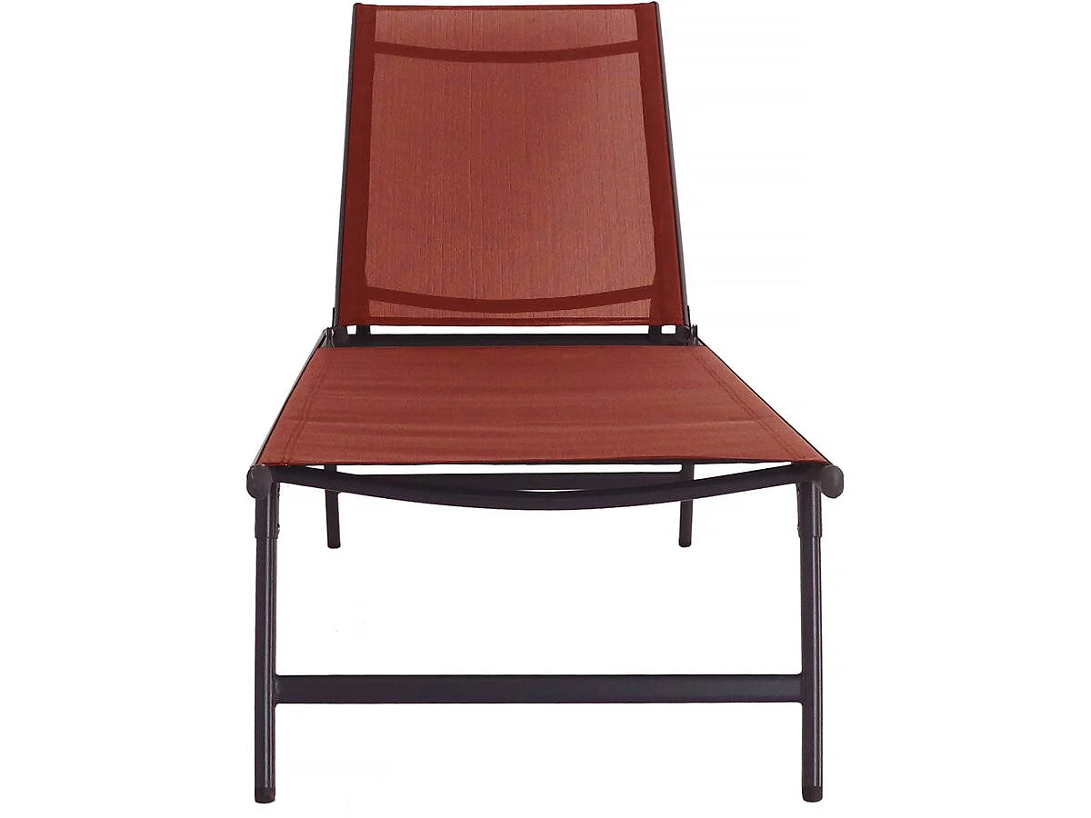 Lot de 2 bains de soleil en métal "Sublima" - 180 x 54 x 104 cm - Terracotta