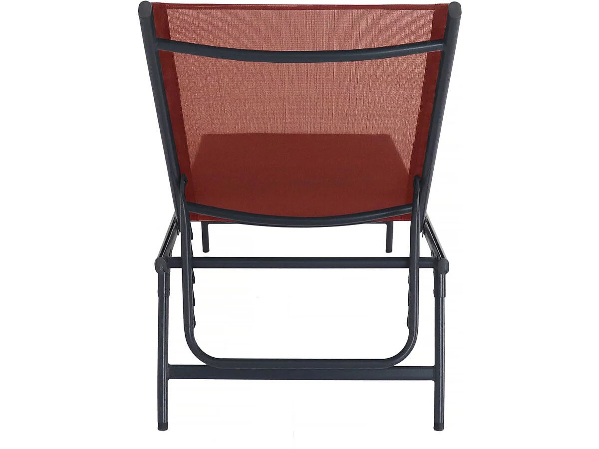 Lot de 2 bains de soleil en métal "Sublima" - 180 x 54 x 104 cm - Terracotta