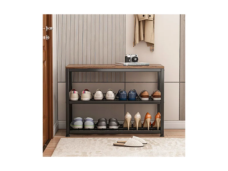 Schuhschrank, mit Sitz, industriell 62 cm