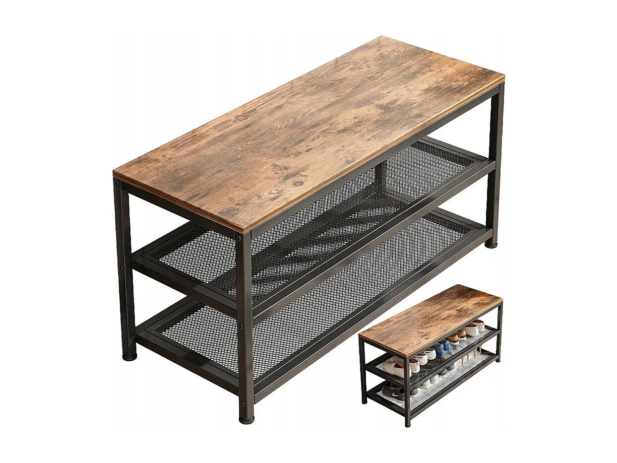 Zapatero, mueble zapatero, con asiento, industrial 73 cm
