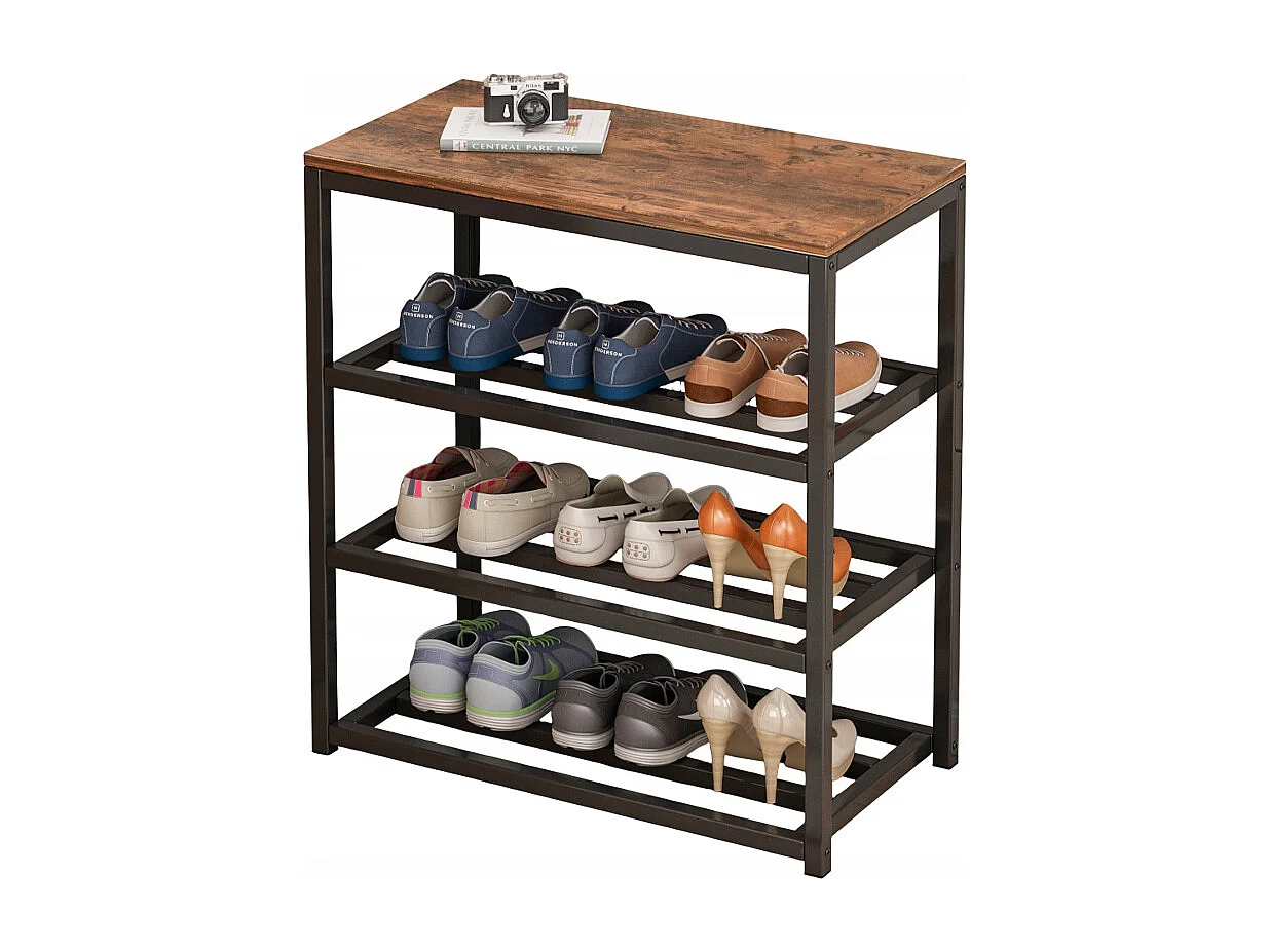 Meuble à chaussures, étagère, noir, bibliothèque de couloir