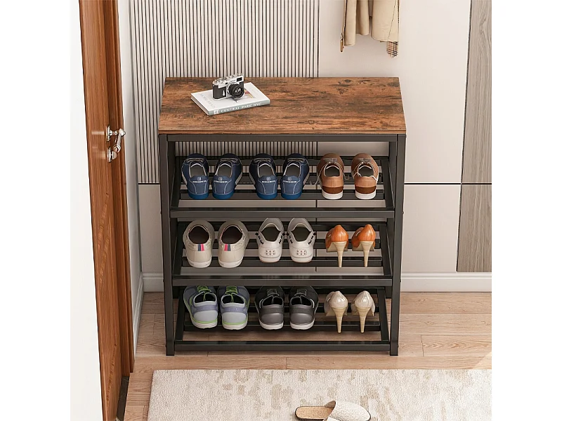 Meuble à chaussures, étagère, noir, bibliothèque de couloir