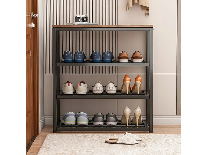 Meuble à chaussures, étagère, noir, bibliothèque de couloir