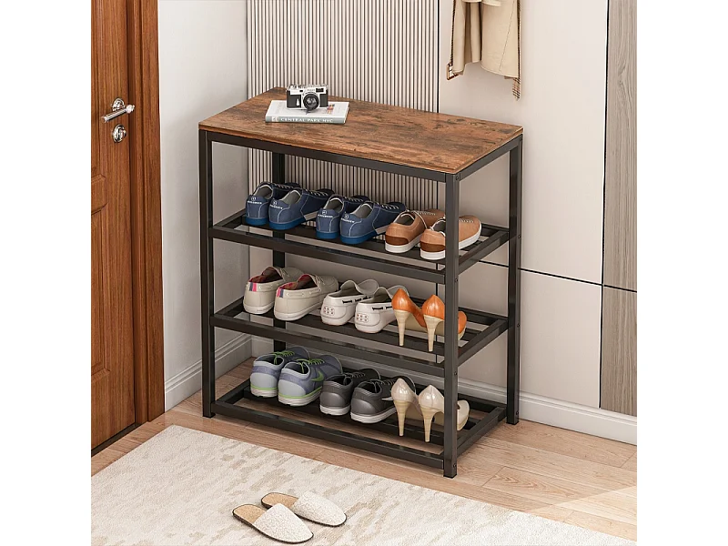 Meuble à chaussures, étagère, noir, bibliothèque de couloir