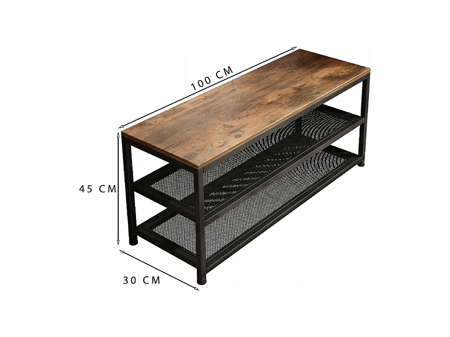 Schuhregal, Schuhschrank, mit Sitz, industriell