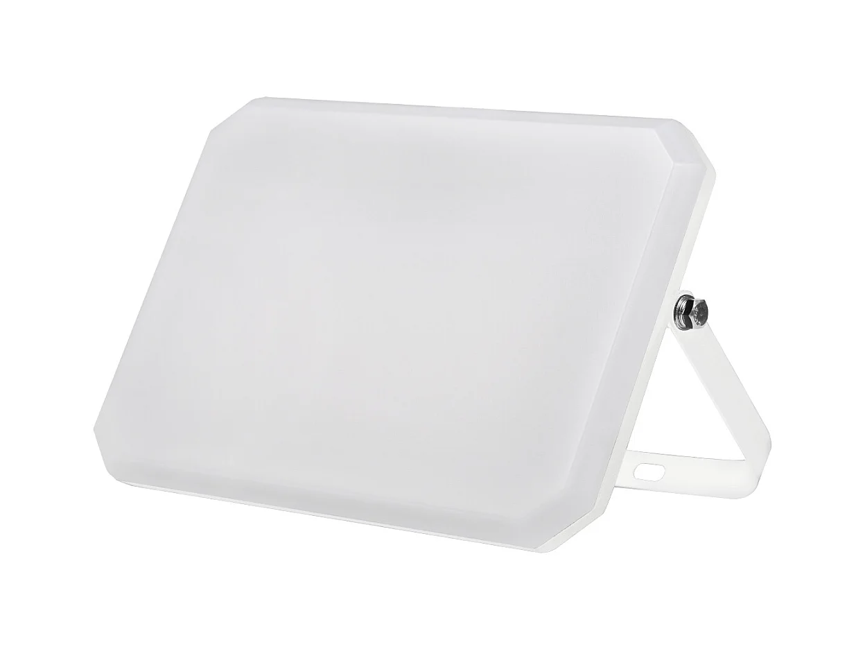 Biały reflektor LED zewnętrzny 230V 100W 4000K mleczny klosz 10000lm 266x190x30 mm