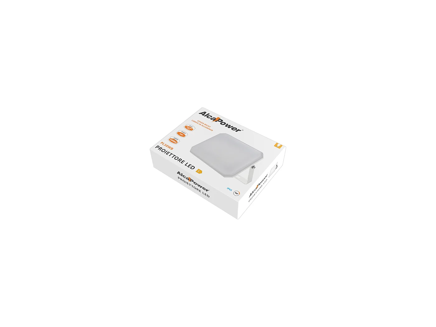 Weißer LED-Projektor Außenstrahler 230V 30W 4000K Abdeckung milchig 3000lm 140x100x25,7 mm