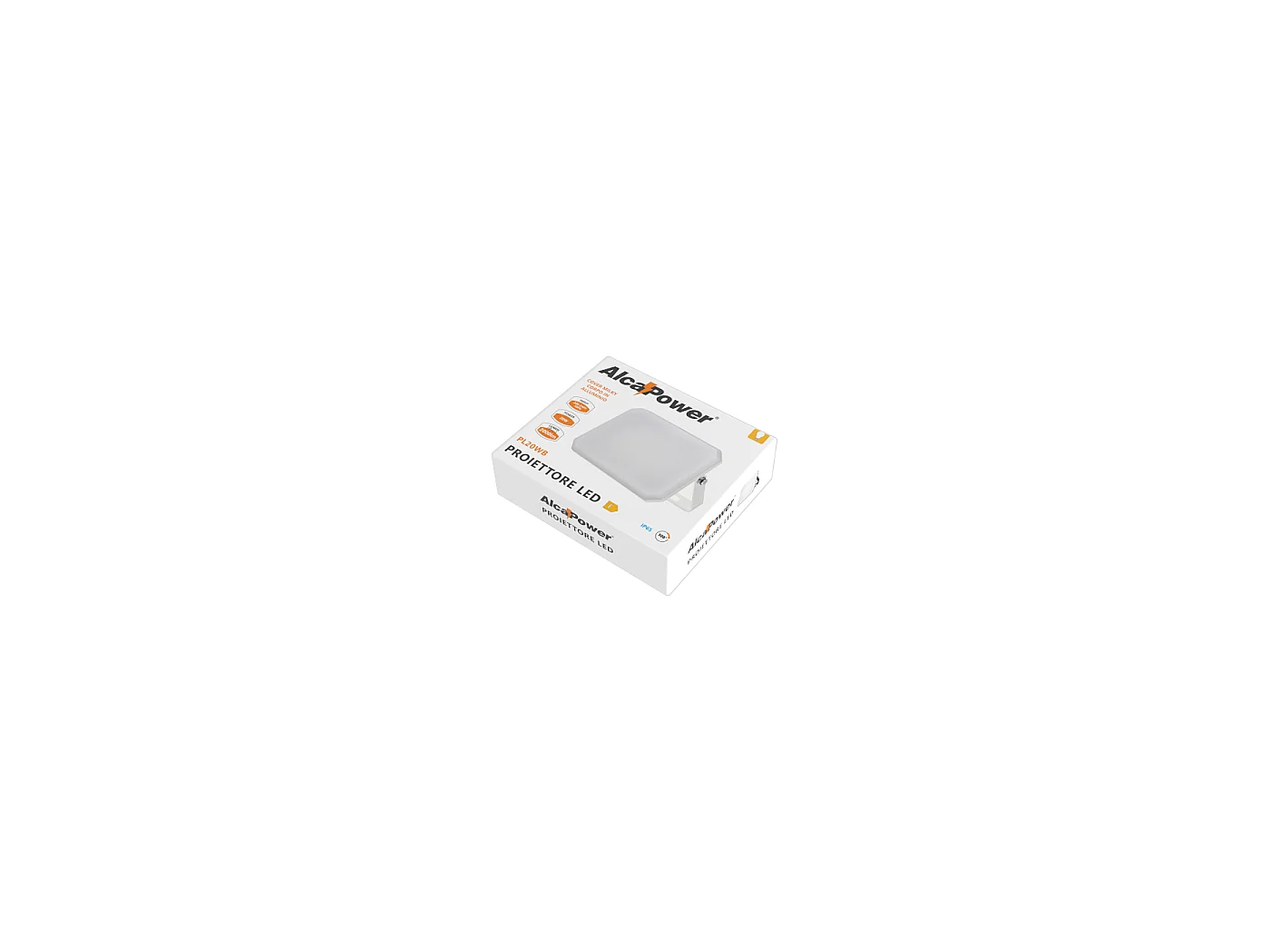 Weißer LED-Projektor Außenstrahler 230V 20W 4000K Abdeckung milchig 2000lm 112x80x25,5 mm