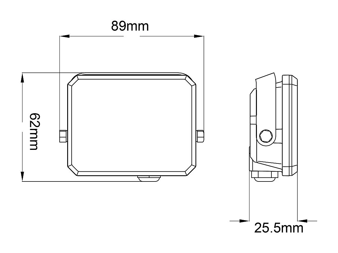 Weißer LED-Projektor Außenstrahler 230V 10W 4000K Abdeckung milchig 950lm 89x62x25,5 mm