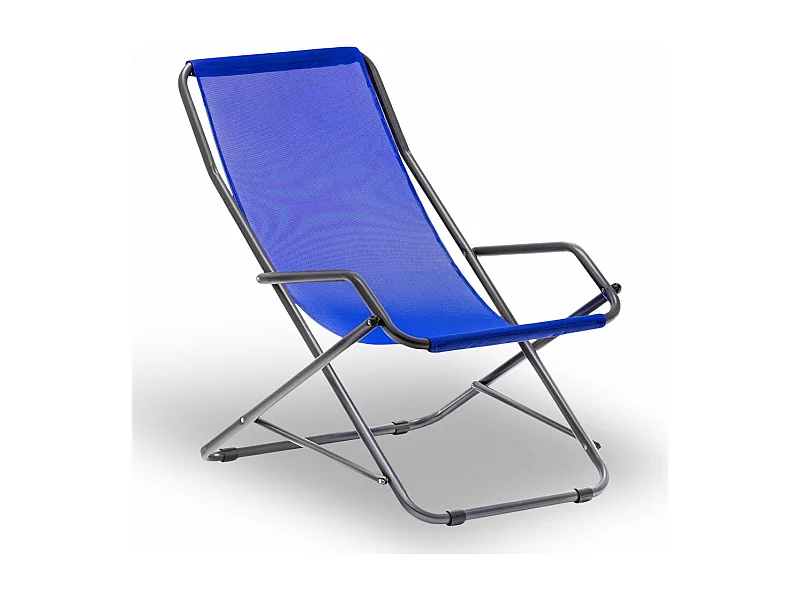 Tumbona columpio Creta en tubo de acero pintado con funda de PVC azul