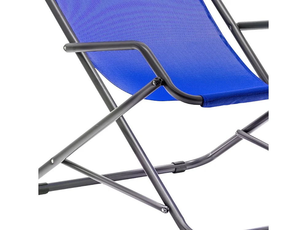 Creta schommelstoel in geverfde stalen buis met blauwe PVC-hoes