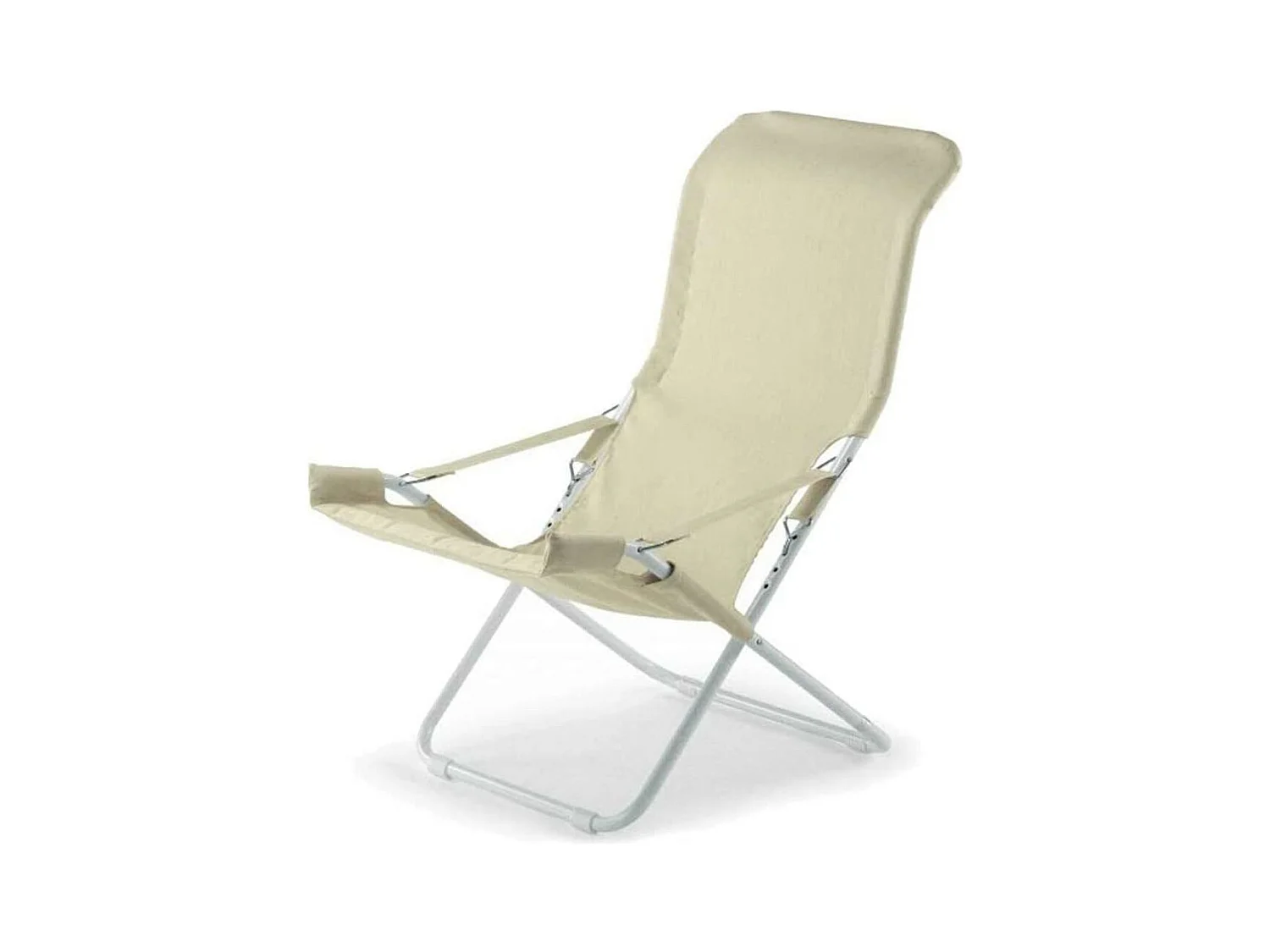 Chaise longue Fiam Fiesta, structure en acier blanc et housse en jute 127BSJUT x 2