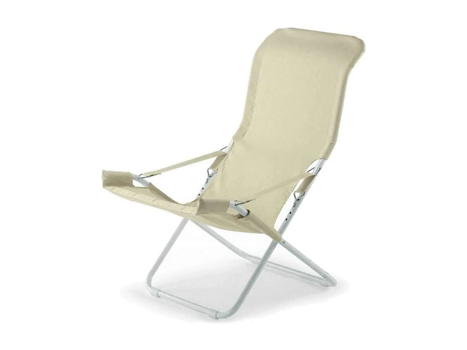 Tumbona Fiam Fiesta con estructura de acero blanca y funda de yute 127BSJUT x 2