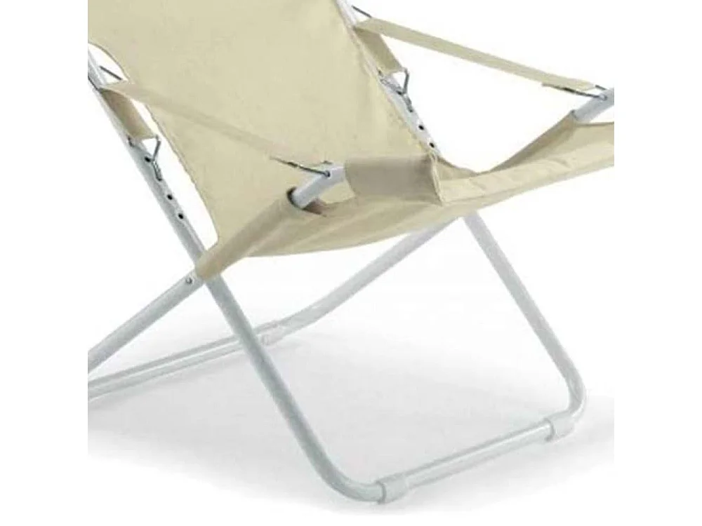 Tumbona Fiam Fiesta con estructura de acero blanca y funda de yute 127BSJUT x 2