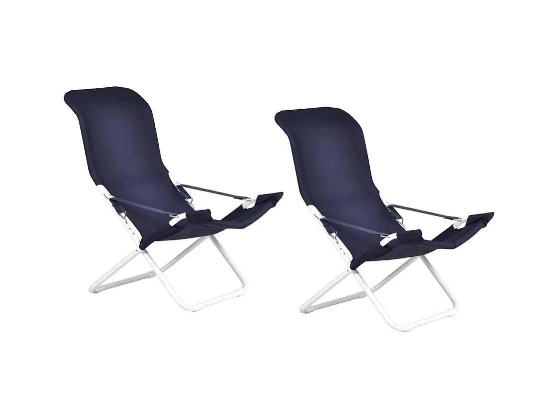 Chaise longue Fiam Fiesta, structure en acier blanc et revêtement bleu, 127PE BSBL x 2