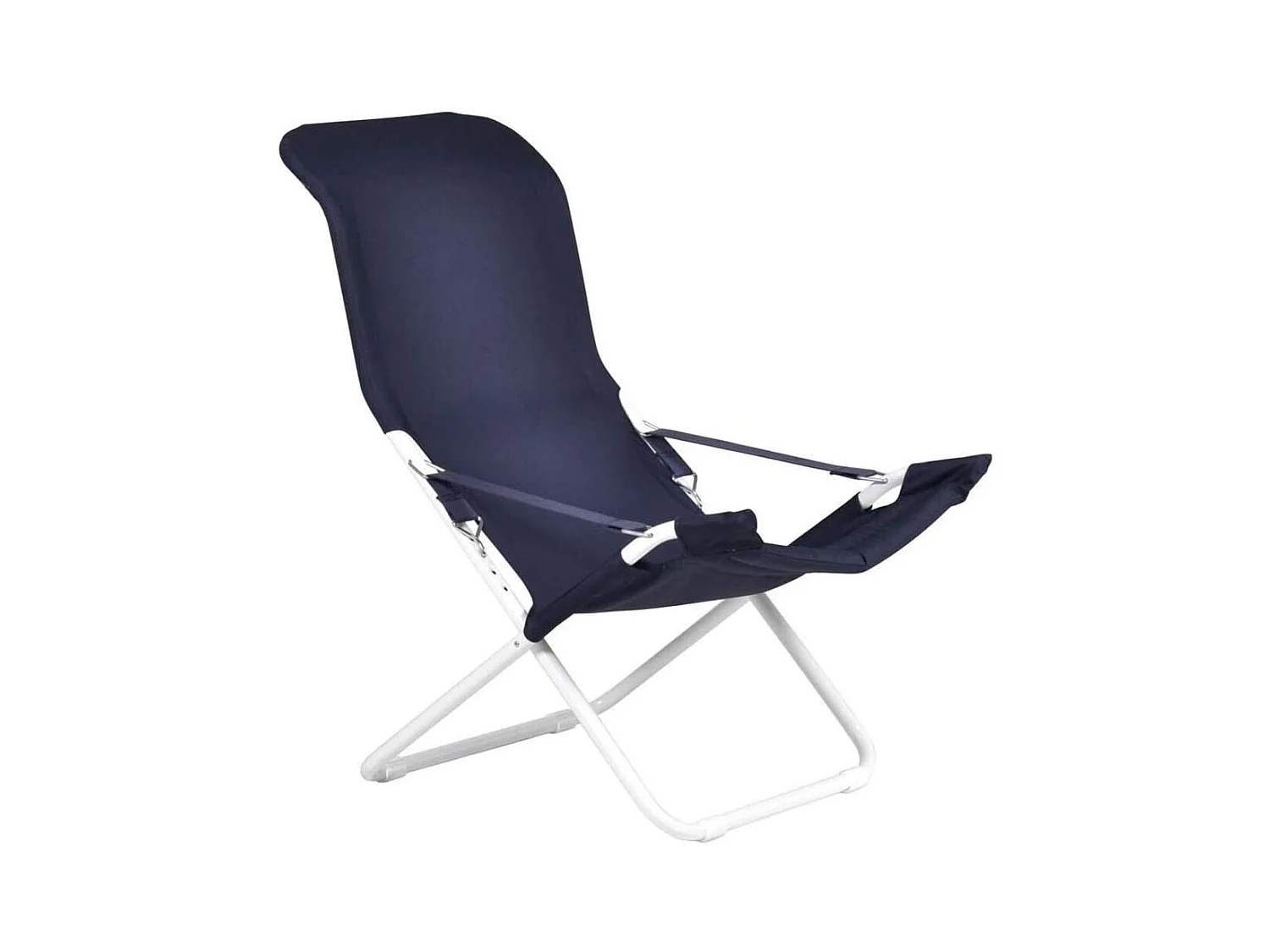Chaise longue Fiam Fiesta, structure en acier blanc et revêtement bleu, 127PE BSBL x 2