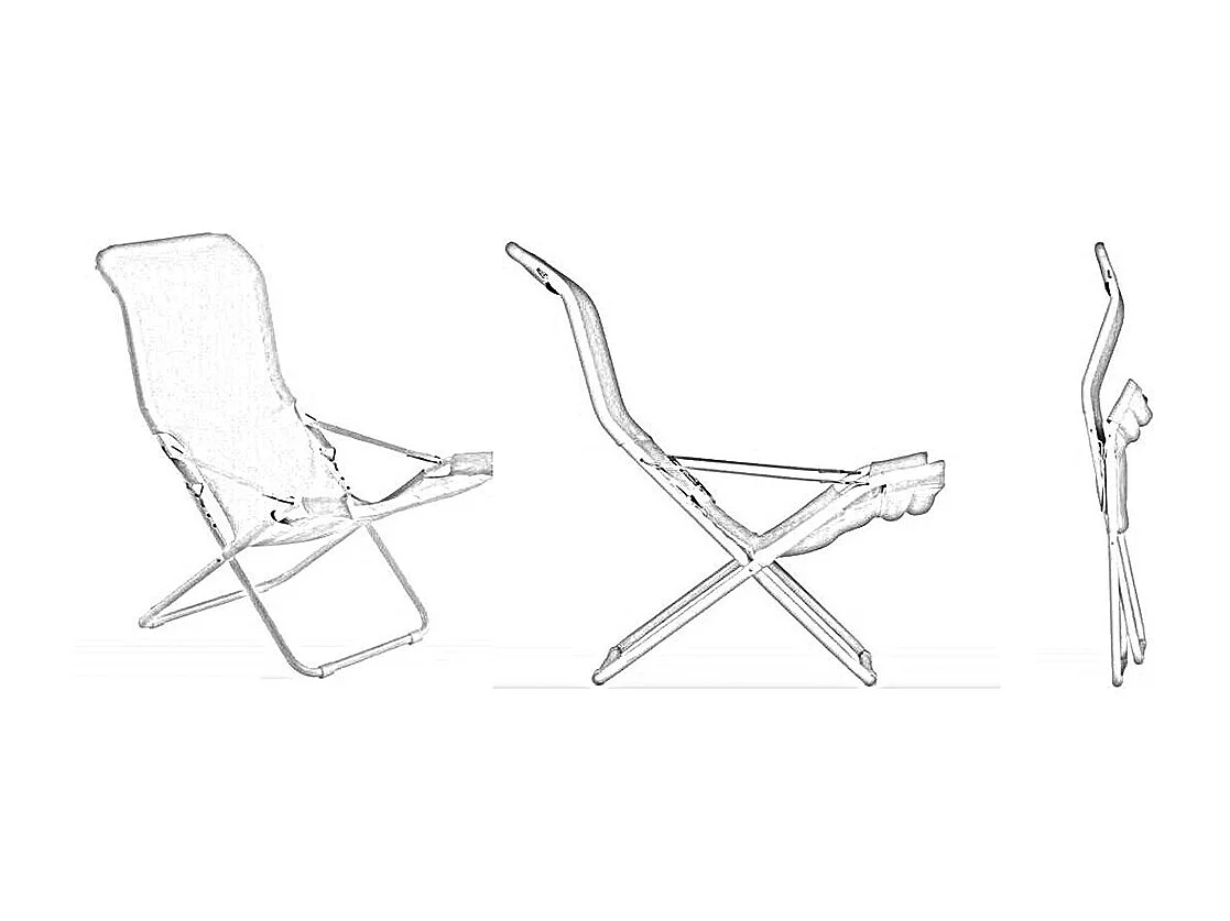 Chaise longue Fiam Fiesta, structure en acier blanc et revêtement bleu, 127PE BSBL x 2