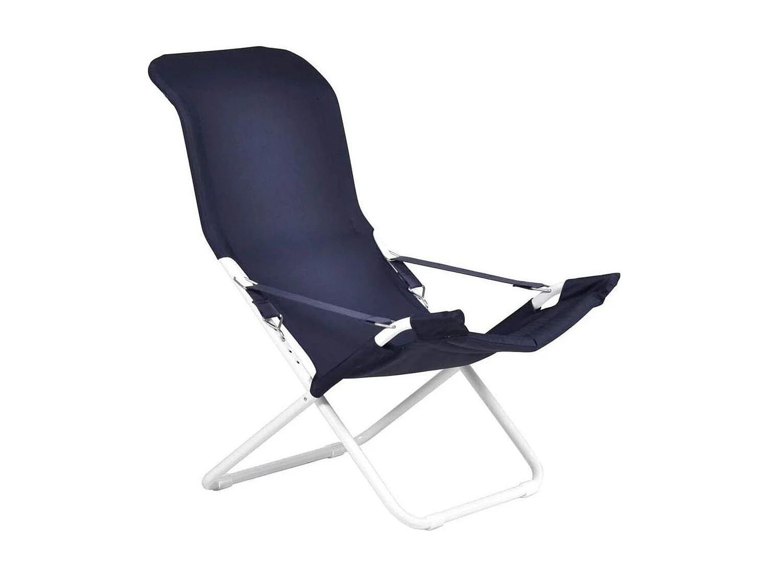 Chaise longue Fiam Fiesta, structure en acier blanc et revêtement bleu, 127PE BSBL x 2