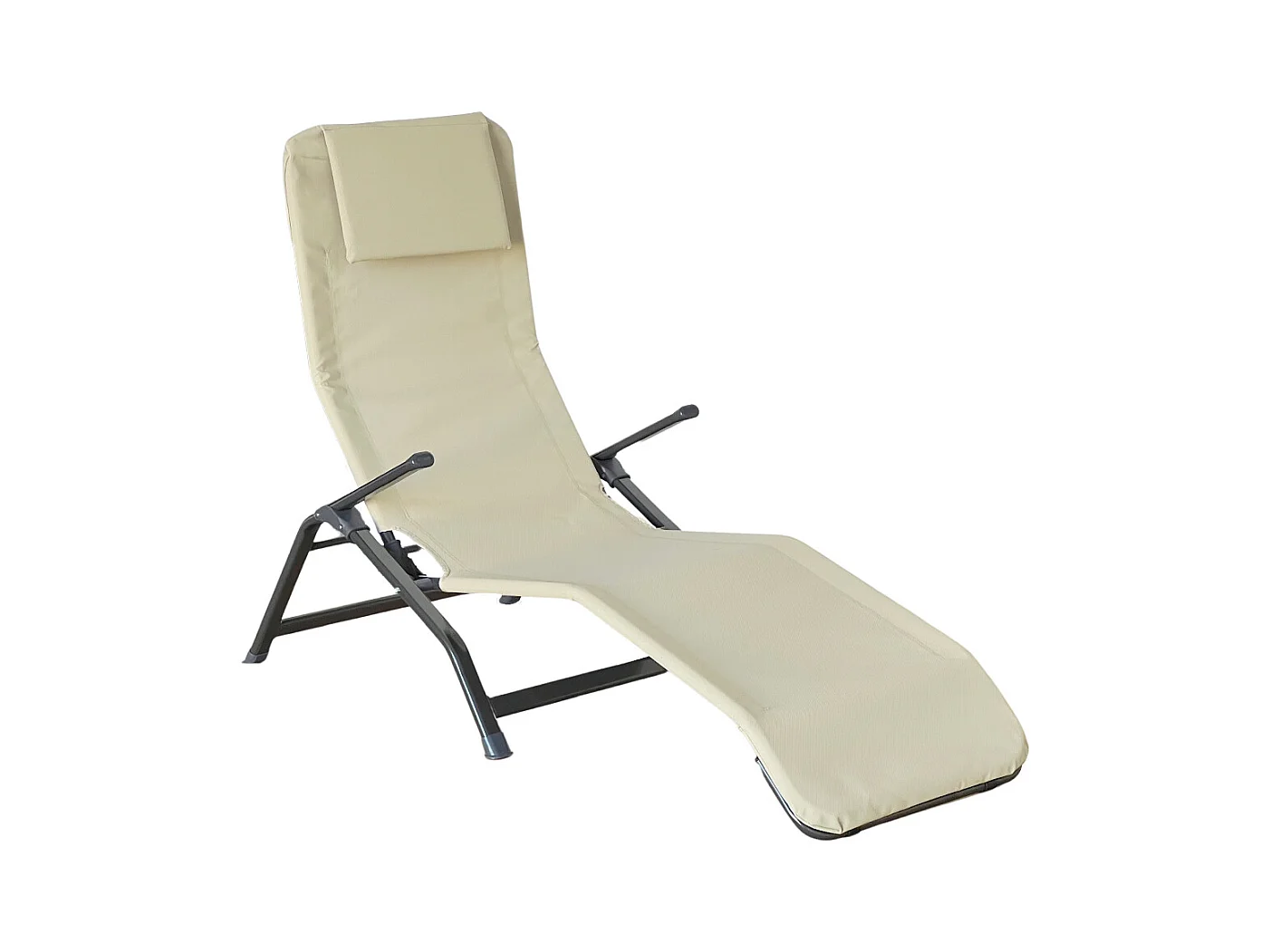 Chaise longue pivotante en métal Beachtlux beige écru, nouveauté 2024