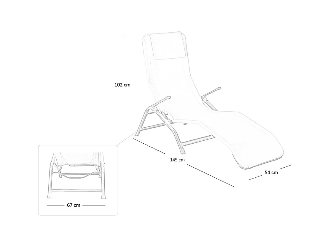 Chaise longue pivotante en métal Beachtlux beige écru, nouveauté 2024
