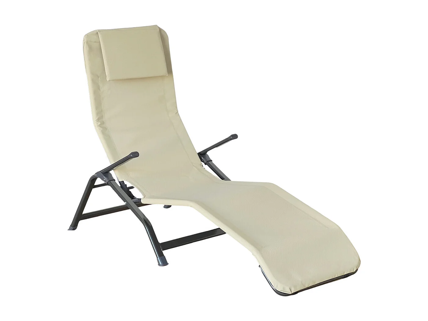 Chaise longue pivotante en métal Beachtlux beige écru, nouveauté 2024