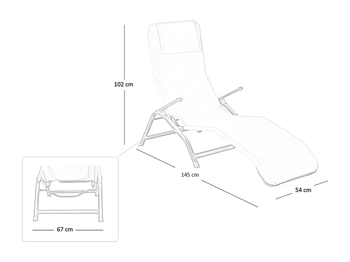 Chaise longue pivotante en métal Beachtlux beige écru, nouveauté 2024