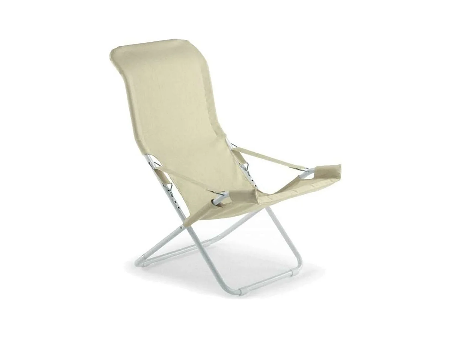 Chaise longue Fiam Fiesta, structure en acier blanc et revêtement en jute 127BSJUT