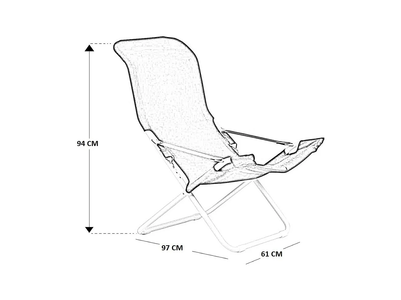 Chaise longue Fiam Fiesta, structure en acier blanc et revêtement en jute 127BSJUT