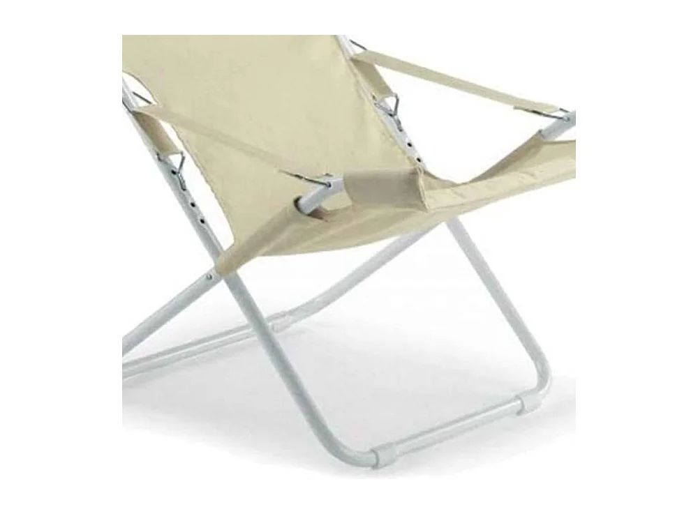 Chaise longue Fiam Fiesta, structure en acier blanc et revêtement en jute 127BSJUT
