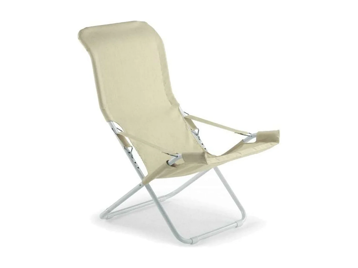 Fiam Fiesta ligstoel wit stalen frame met jute bekleding 127BSJUT