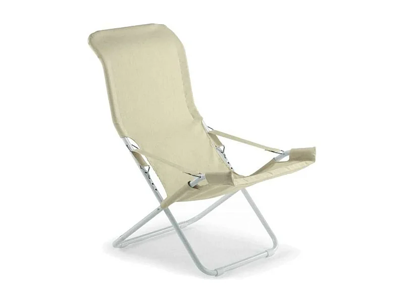 Fiam Fiesta ligstoel wit stalen frame met jute bekleding 127BSJUT