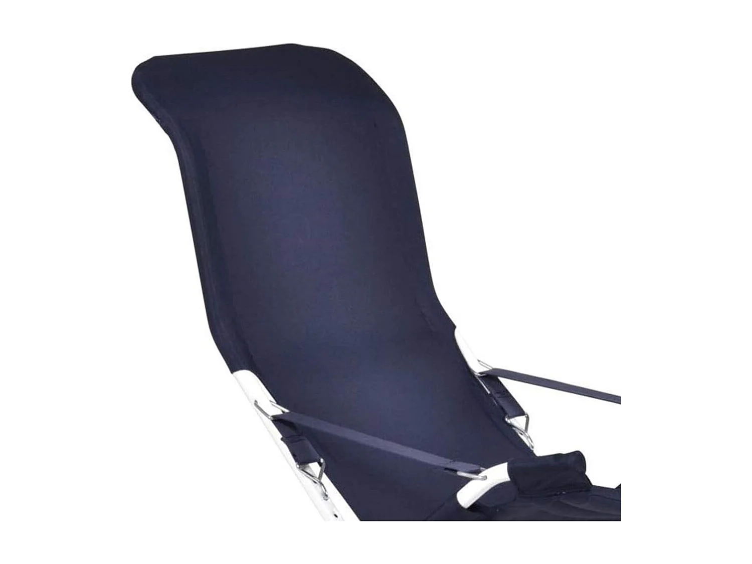 Tumbona Fiam Fiesta con estructura de acero blanca y funda azul 127PE BSBL