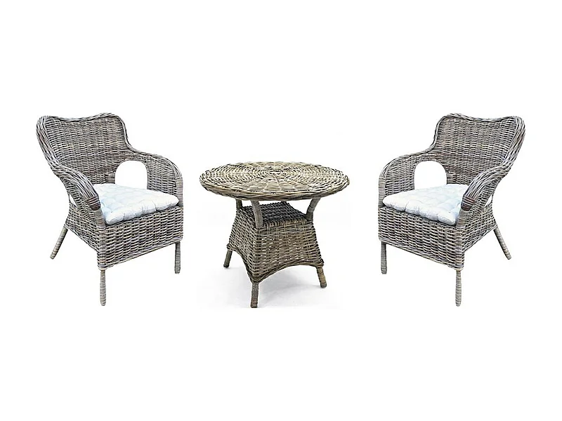 Kariba grijze fauteuil van echt rotan met gratis kussen