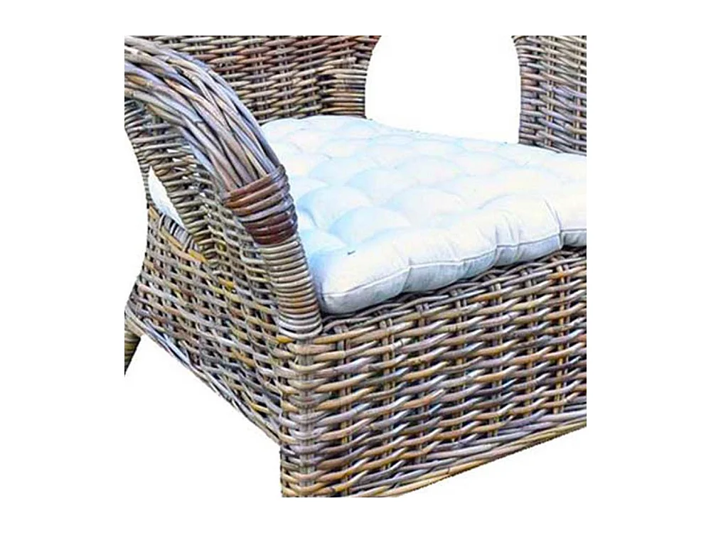 Kariba grijze fauteuil van echt rotan met gratis kussen