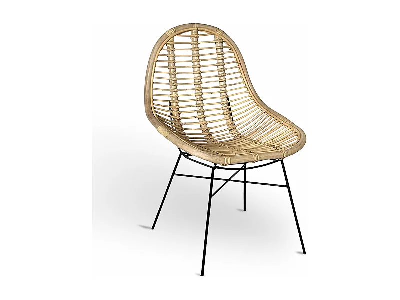 Sillón Betty Chair en auténtica madera de bambú con patas de hierro pintado