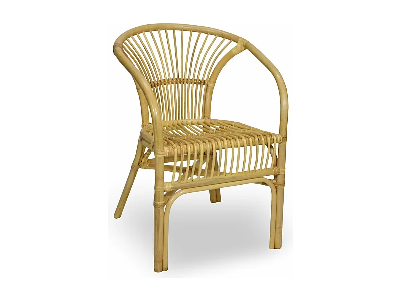 Poltrona da giardino Maya in vero legno di bambù e vimini naturale intrecciato