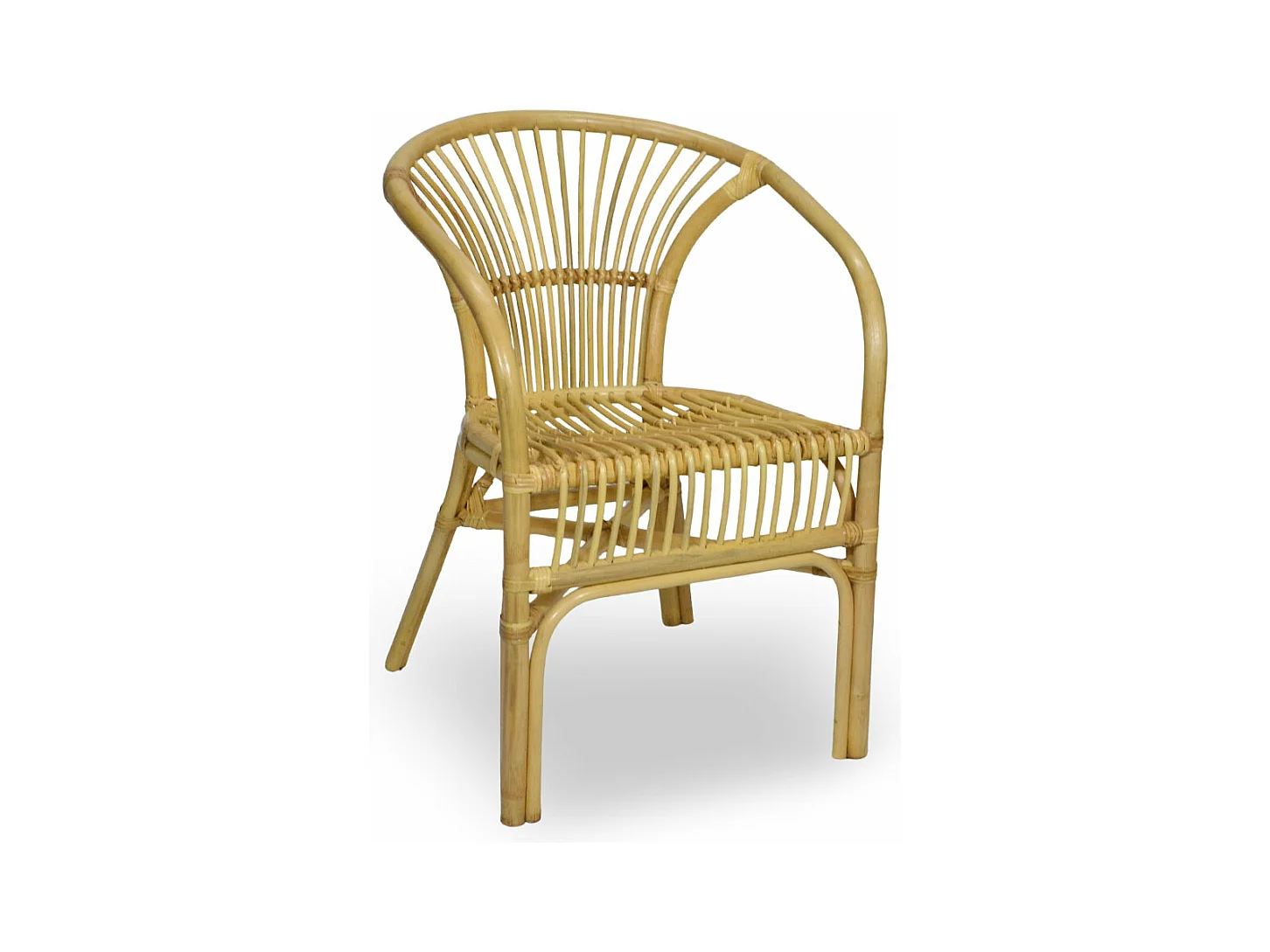 Fauteuil de jardin Maya en bois de bambou véritable et osier tressé naturel