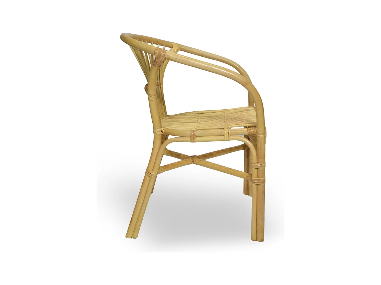 Fauteuil de jardin Maya en bois de bambou véritable et osier tressé naturel