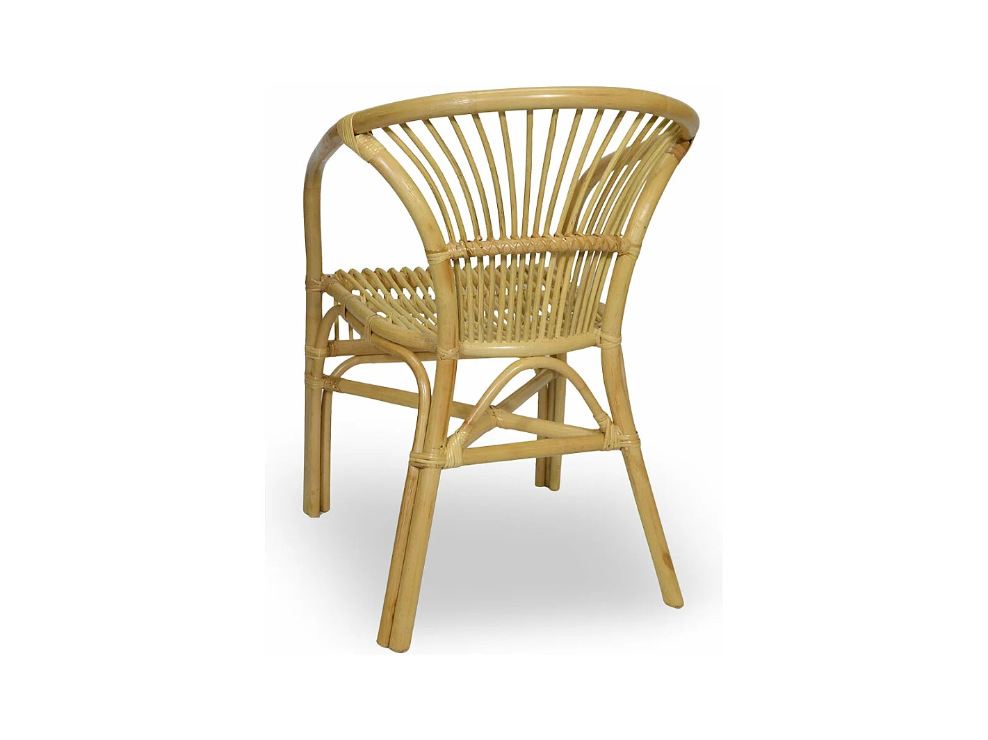 Fauteuil de jardin Maya en bois de bambou véritable et osier tressé naturel