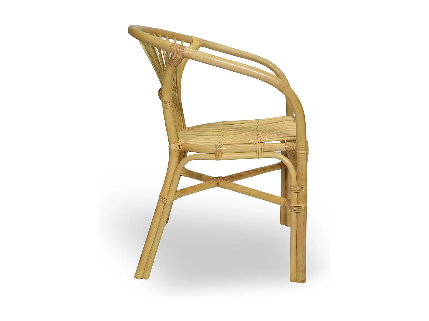 Fauteuil de jardin Maya en bois de bambou véritable et osier tressé naturel