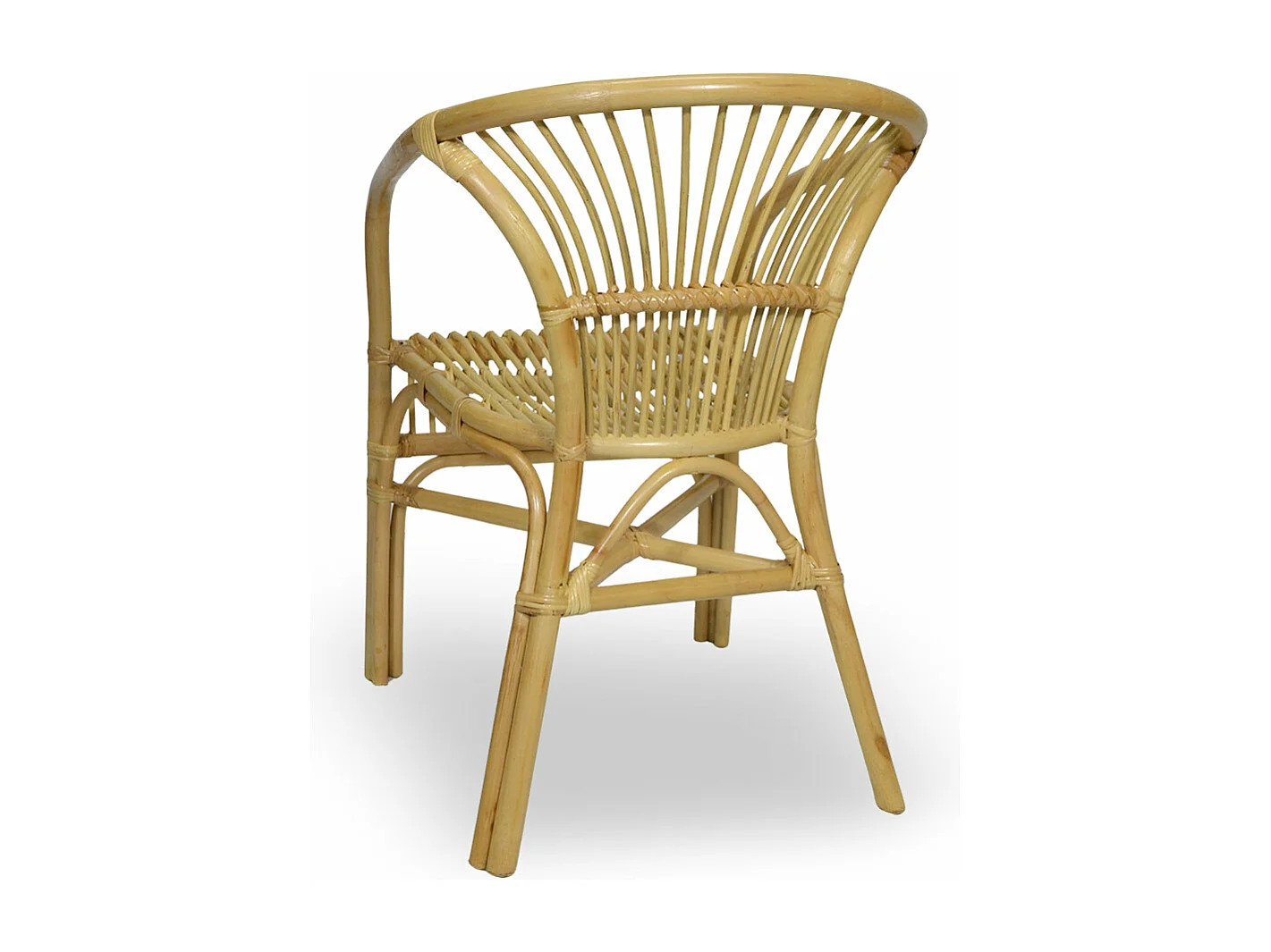 Fauteuil de jardin Maya en bois de bambou véritable et osier tressé naturel
