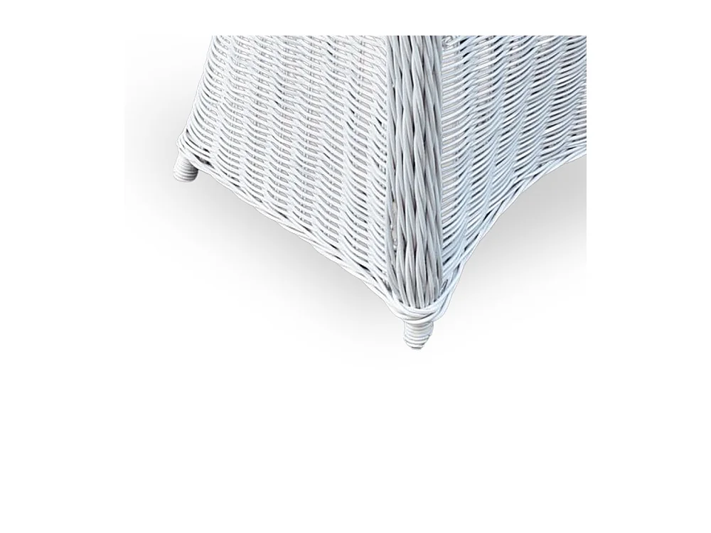 Fauteuil Roma en rotin naturel tressé blanc avec coussin offert