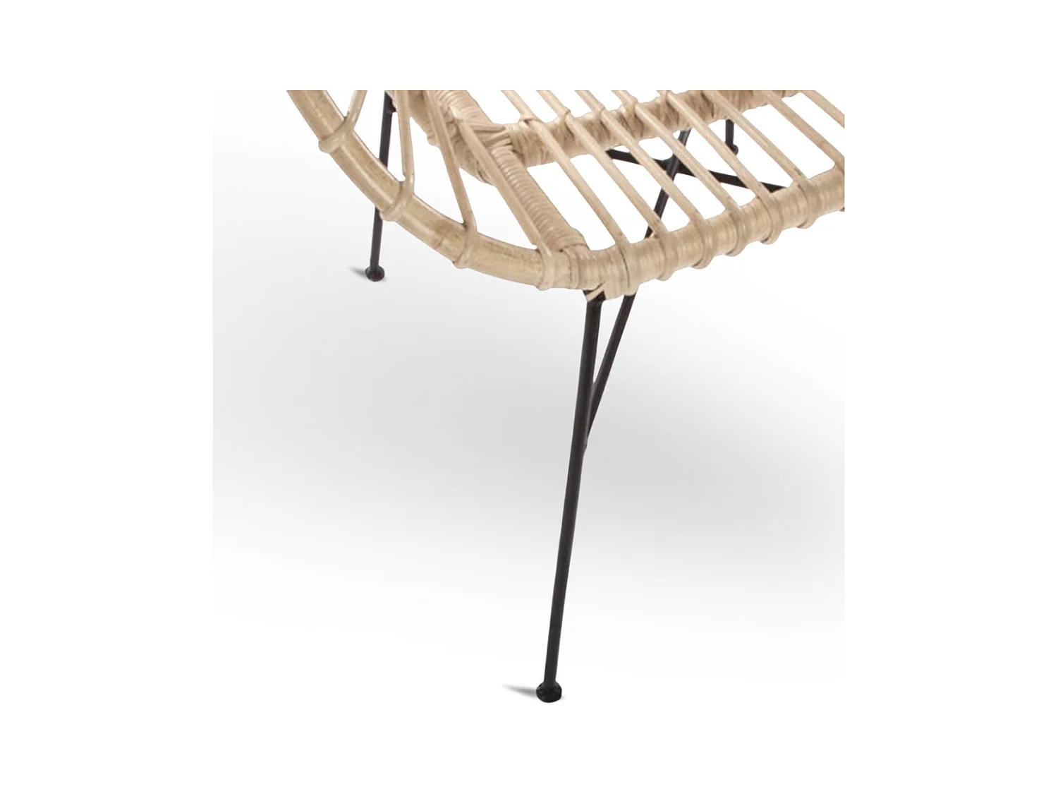 Fauteuil fera stoel in echt bamboe hout met geverfde ijzeren poten