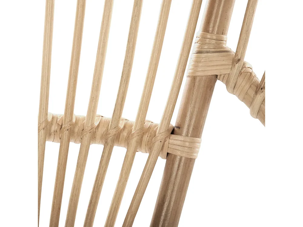 Fauteuil Féra en bois de bambou véritable avec pieds en fer peint