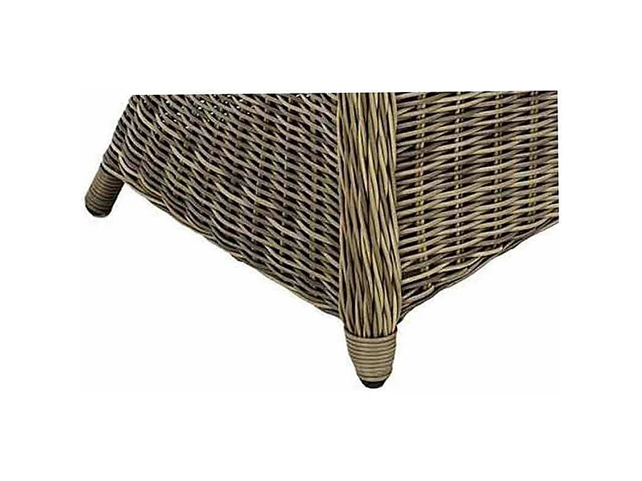 Fauteuil Roma en rotin tressé naturel gris avec coussin offert