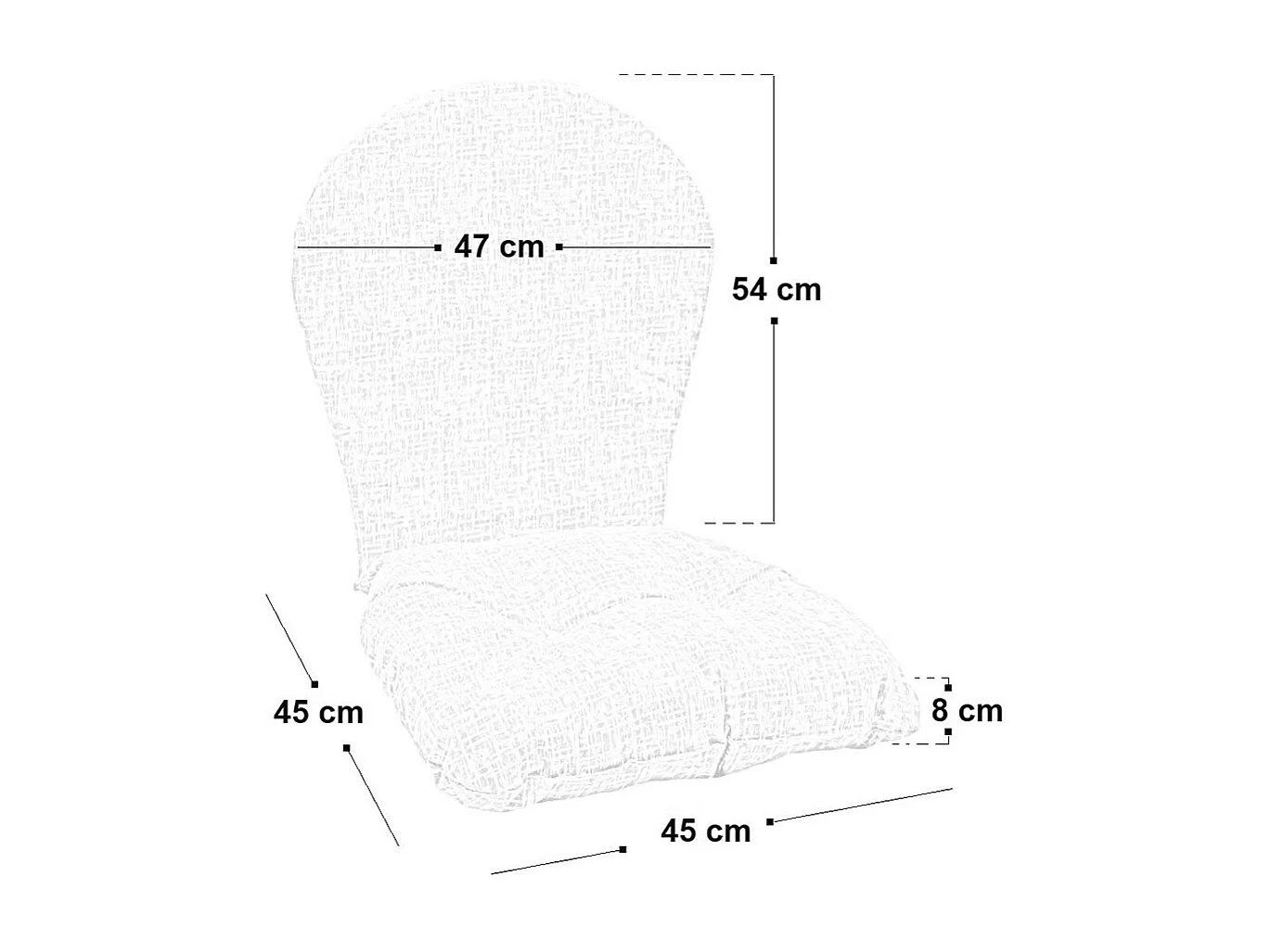 Coussin pour fauteuil grande semelle en osier et bambou motif beige