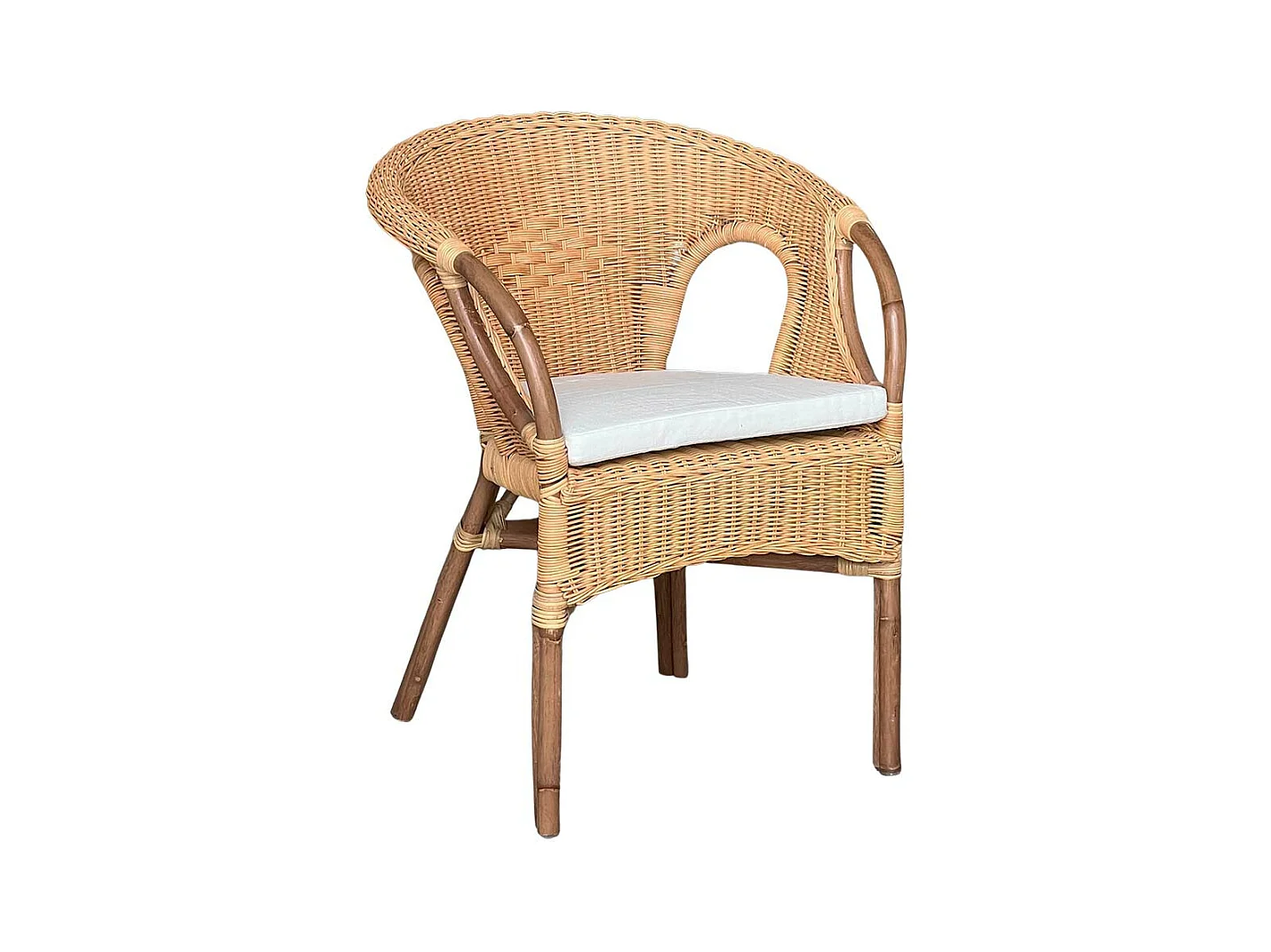 Salotto Mandolino in vimini naturale con 1 divanetto, 2 poltrone, 1 tavolino