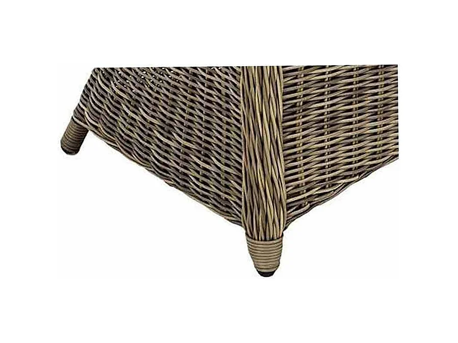 Woonkamer Rome met 1 bank, 2 fauteuils, 1 salontafel in grijs gevlochten rotan