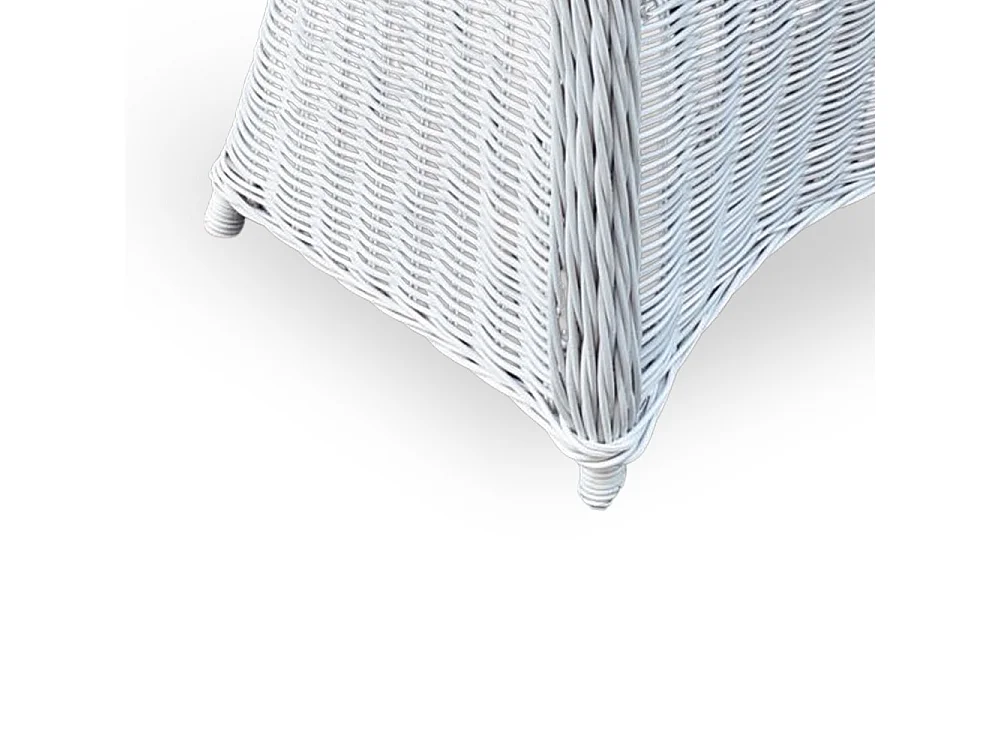 Salon Rome avec 1 canapé 2 fauteuils 1 table basse en rotin tressé blanc