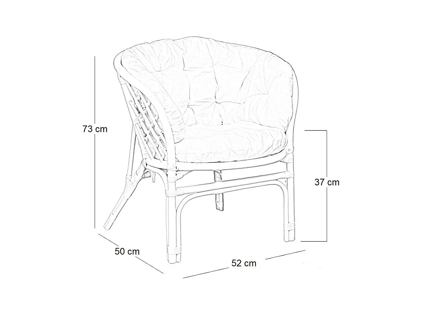 Salon de jardin en bambou marron Bahama avec coussins gratuits